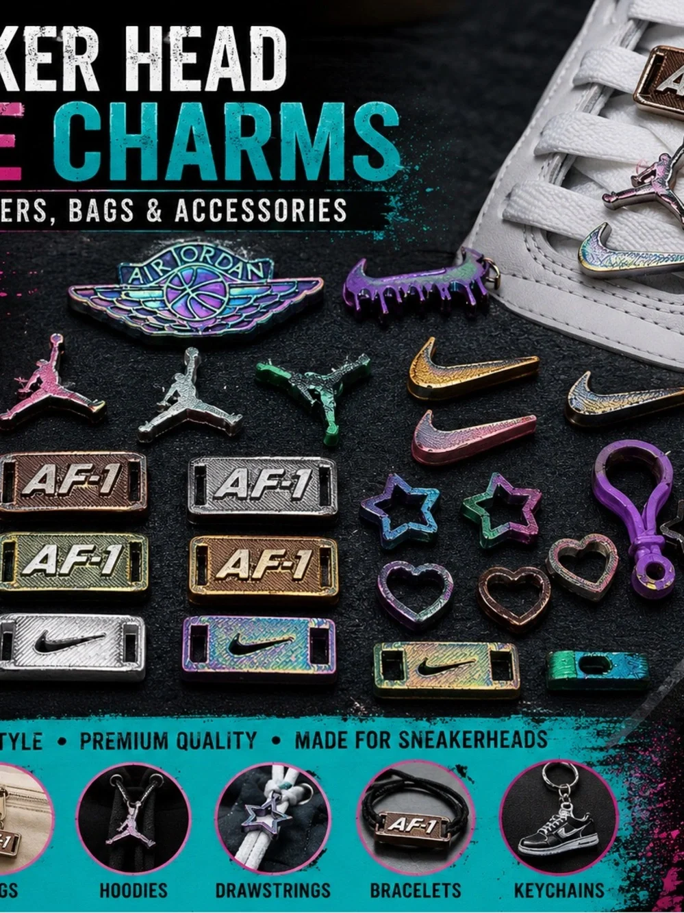 Sneaker Charms Bag Charms Lace Charms Jewelry Y2K MIX N MATCH 4 + !BONUS BUY!